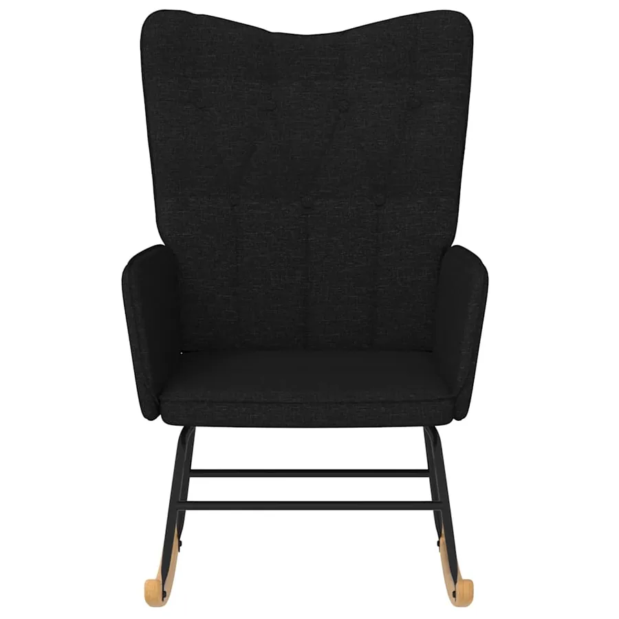 Chaise à bascule Noir Tissu - 3