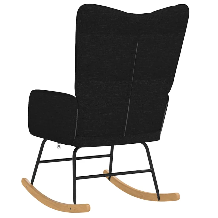 Chaise à bascule Noir Tissu - 5