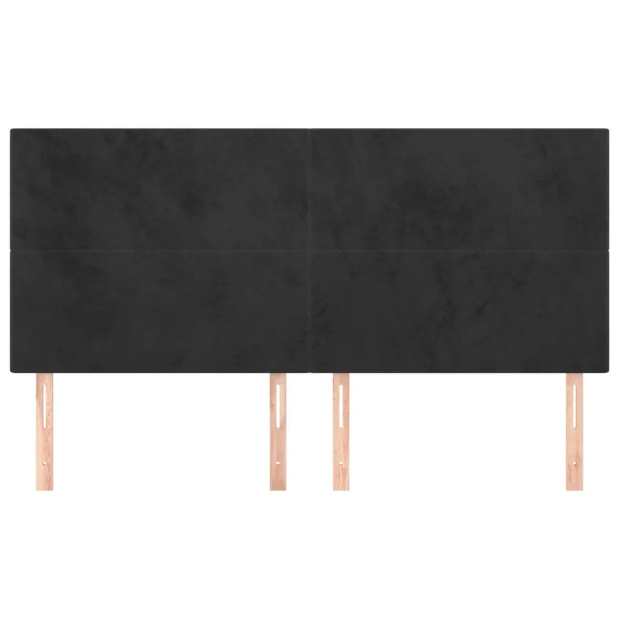 Tête de lit Noir 180x5x118/128 cm Velours - 3