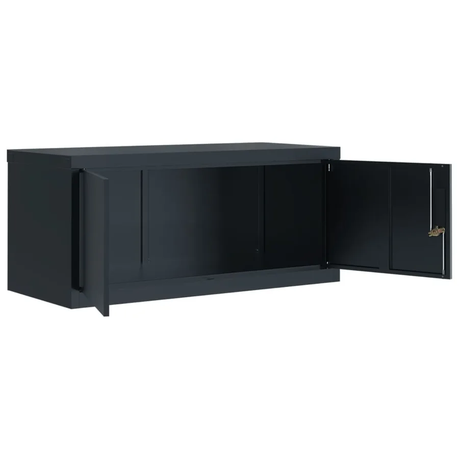 Classeur anthracite 90x40x40 cm acier - 4