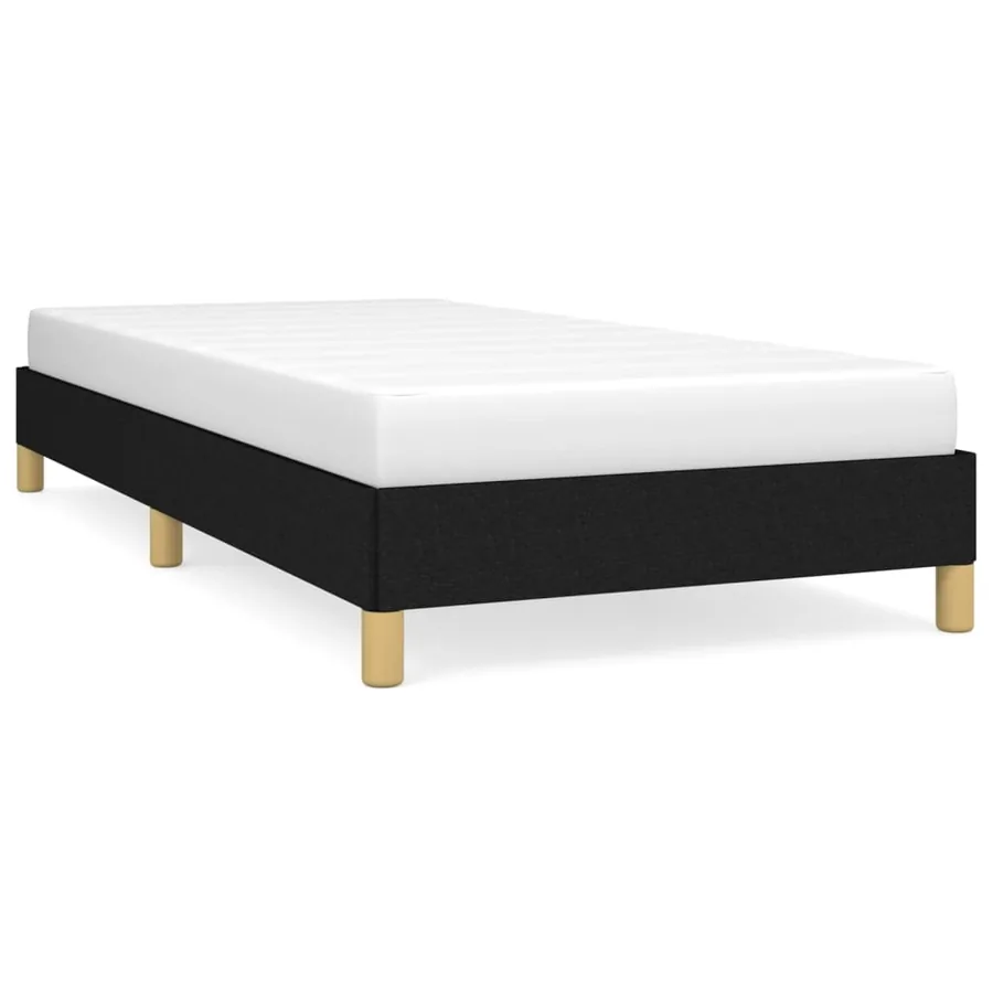 Cadre de lit sans matelas noir 90x190 cm tissu - 2