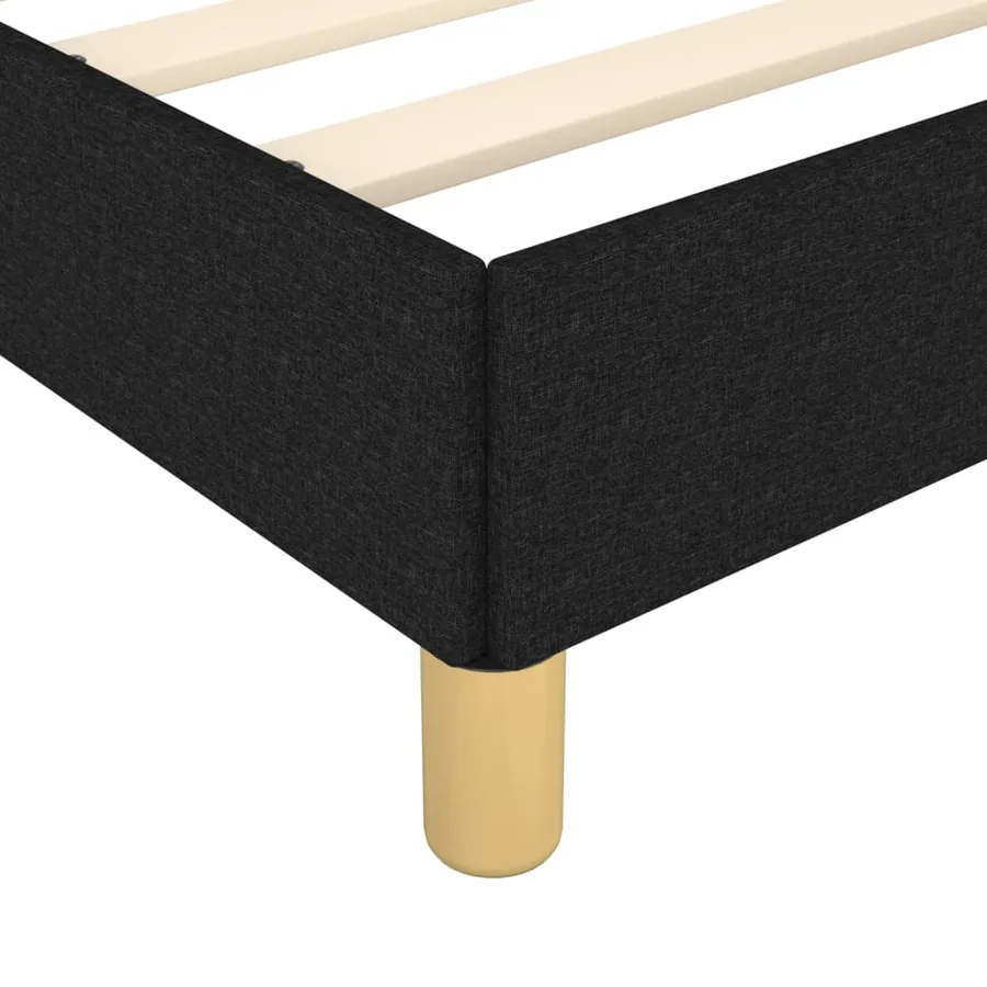 Cadre de lit sans matelas noir 90x190 cm tissu - 7
