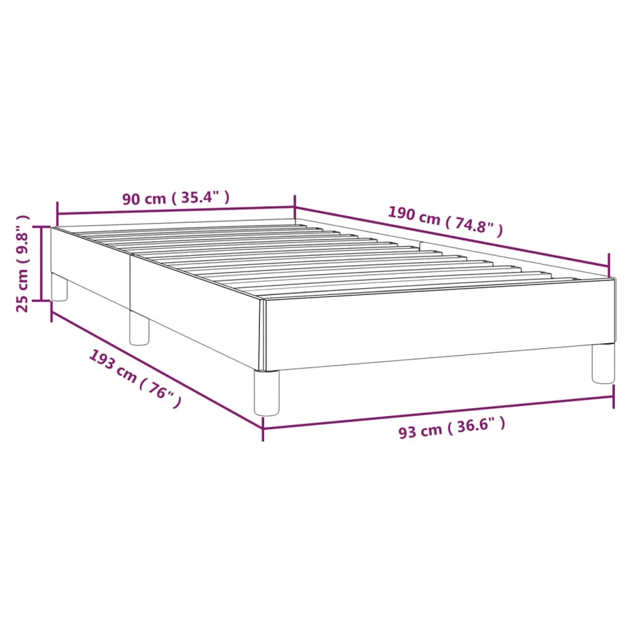 Cadre de lit sans matelas noir 90x190 cm tissu - 9