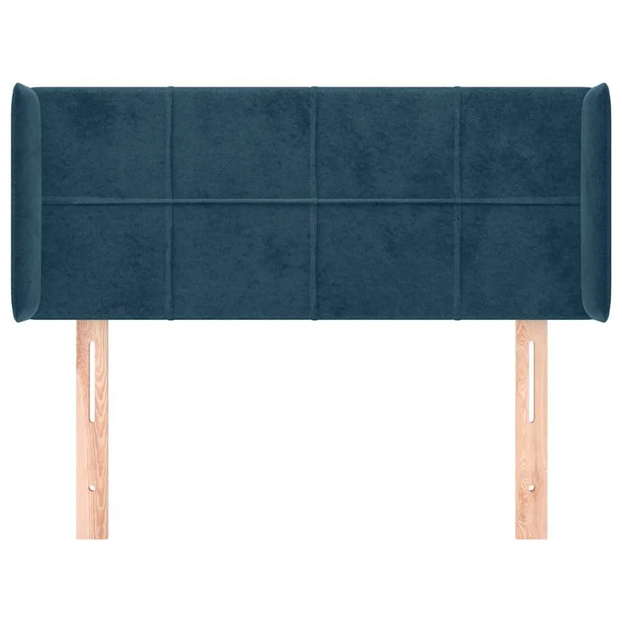 Tête de lit avec oreilles Bleu foncé 103x16x78/88 cm Velours - 3