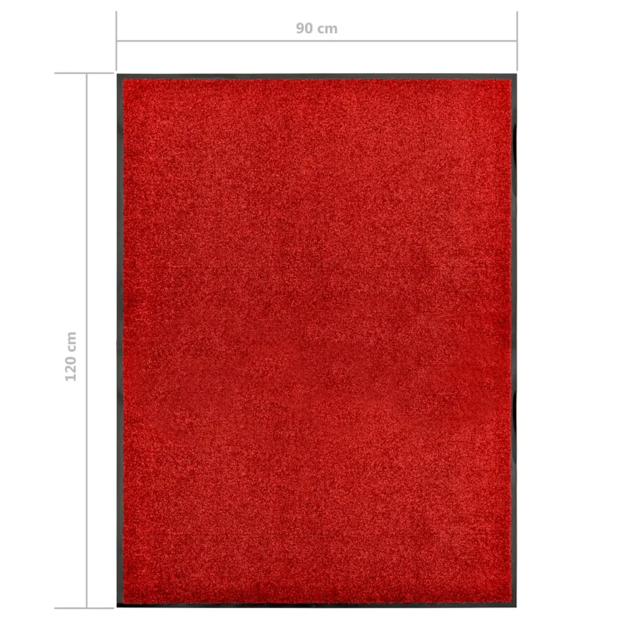 Paillasson lavable Rouge 90x120 cm - 6
