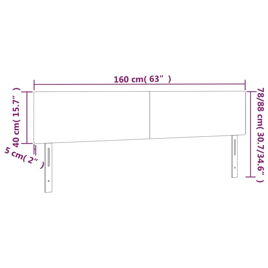 Tête de lit à LED Blanc 160x5x78/88 cm Similicuir - 6