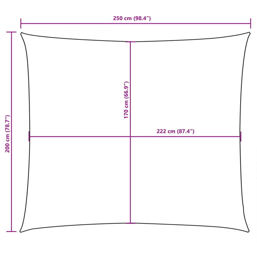 Voile de parasol tissu oxford rectangulaire 2x2,5 m anthracite - 10