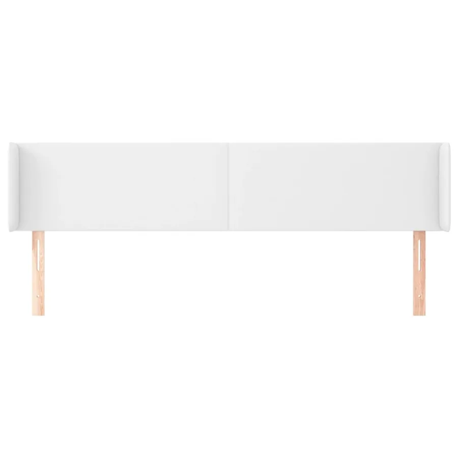 Tête de lit avec oreilles Blanc 163x16x78/88 cm Similicuir - 3