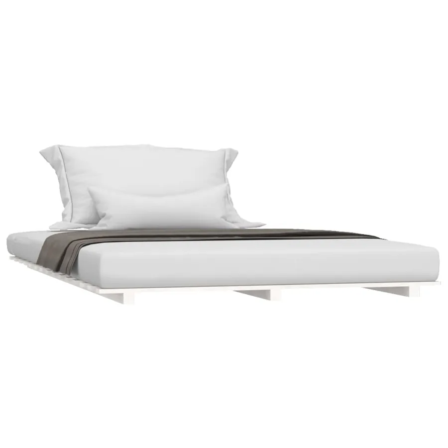 Cadre de lit sans matelas blanc 140x200 cm bois de pin massif - 3