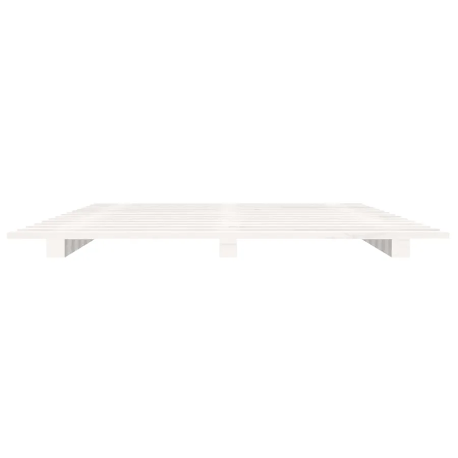 Cadre de lit sans matelas blanc 140x200 cm bois de pin massif - 5
