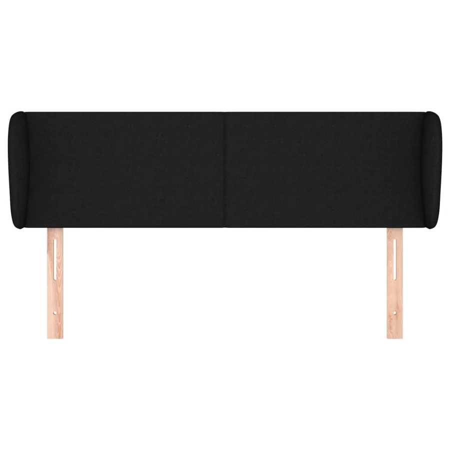 Tête de lit avec oreilles Noir 147x23x78/88 cm Tissu - 3