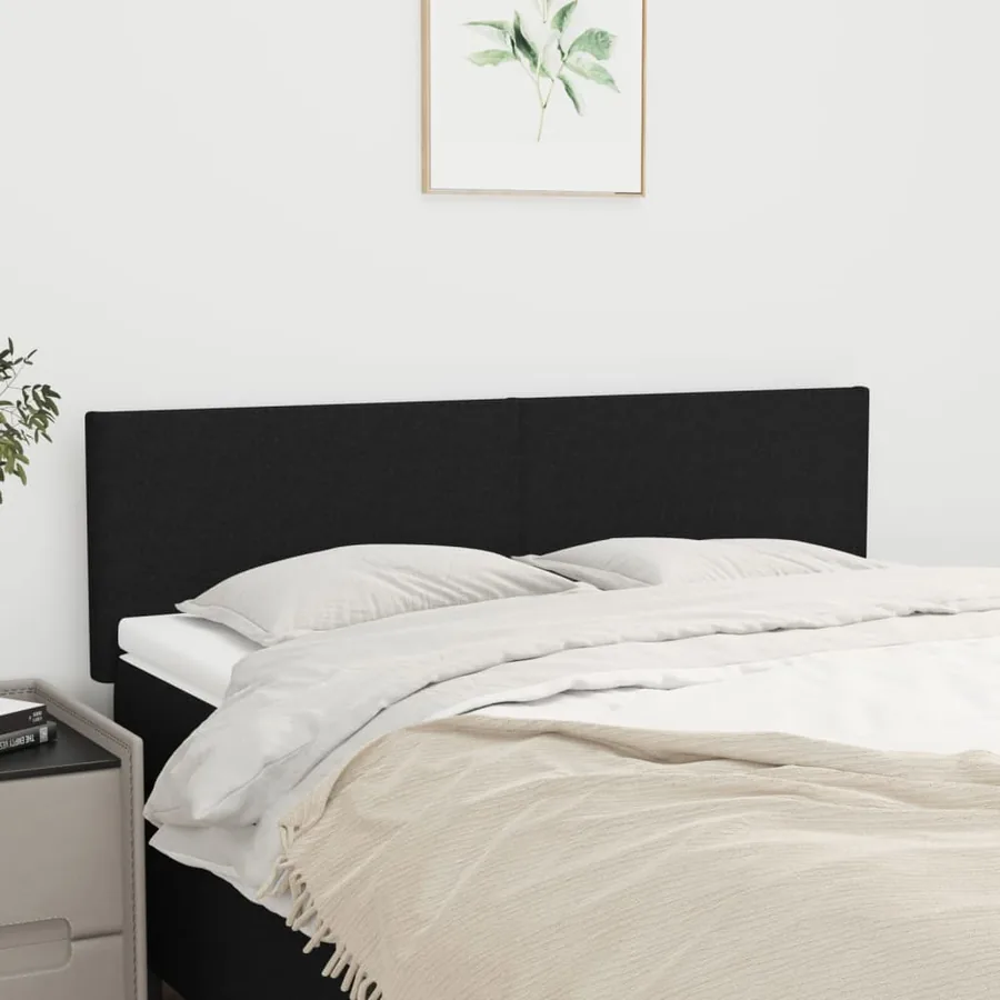 Têtes de lit Noir 144 x 5 x 78/88 cm Tissu