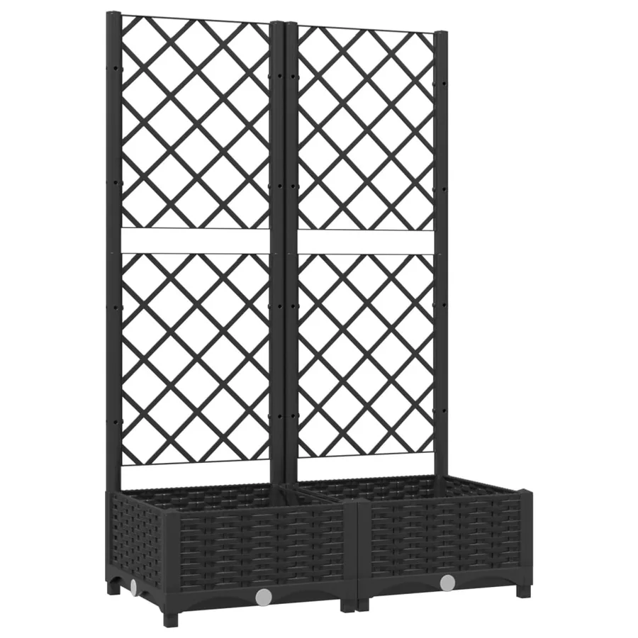 Jardinière avec treillis Noir 80x40x121,5 cm PP - 2