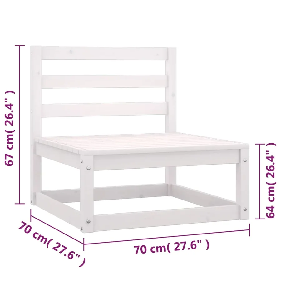 Salon de jardin 6 pcs avec coussins Bois de pin massif - 9