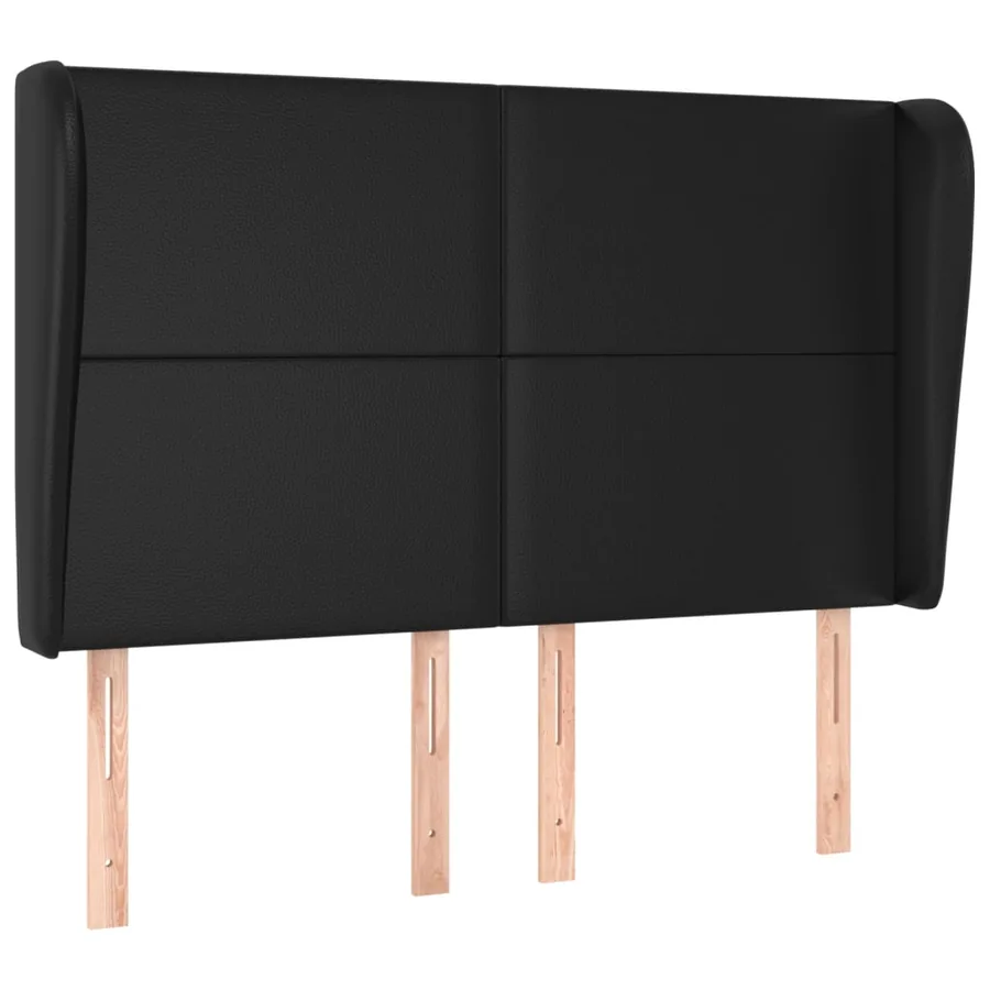 Tête de lit avec oreilles Noir 147x23x118/128 cm Similicuir - 2