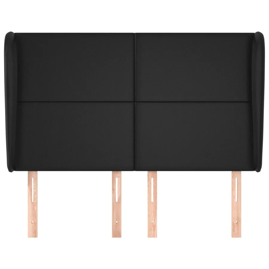 Tête de lit avec oreilles Noir 147x23x118/128 cm Similicuir - 3