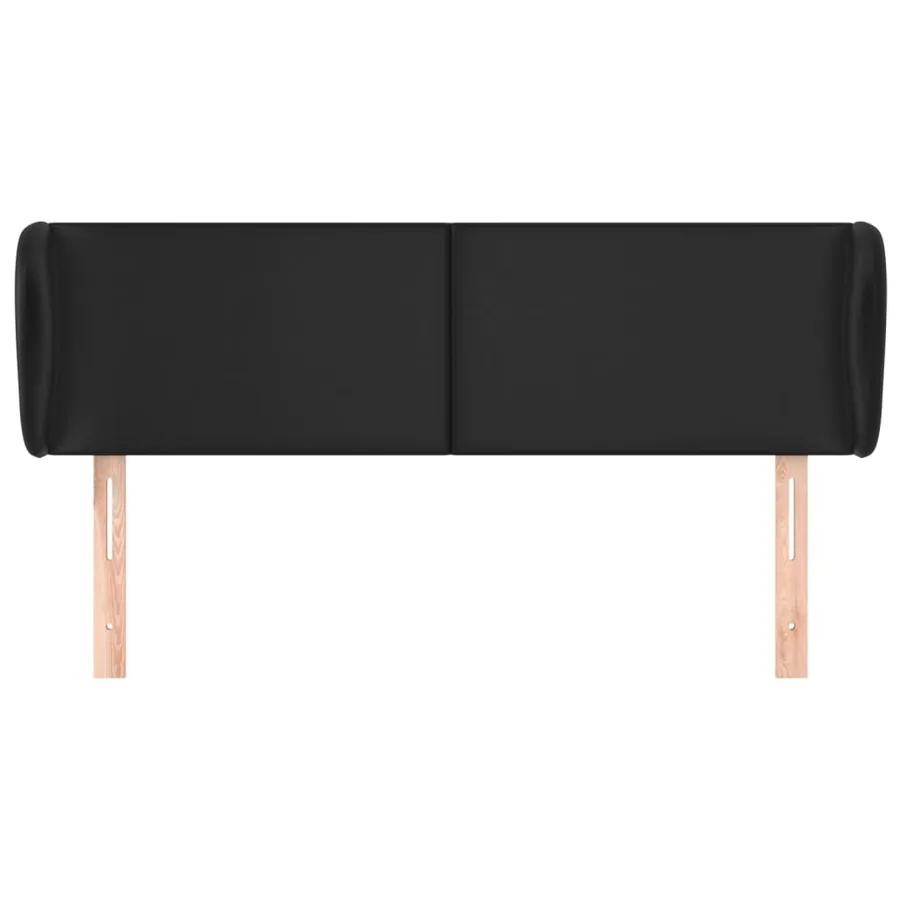 Tête de lit avec oreilles Noir 147x23x78/88 cm Similicuir - 3