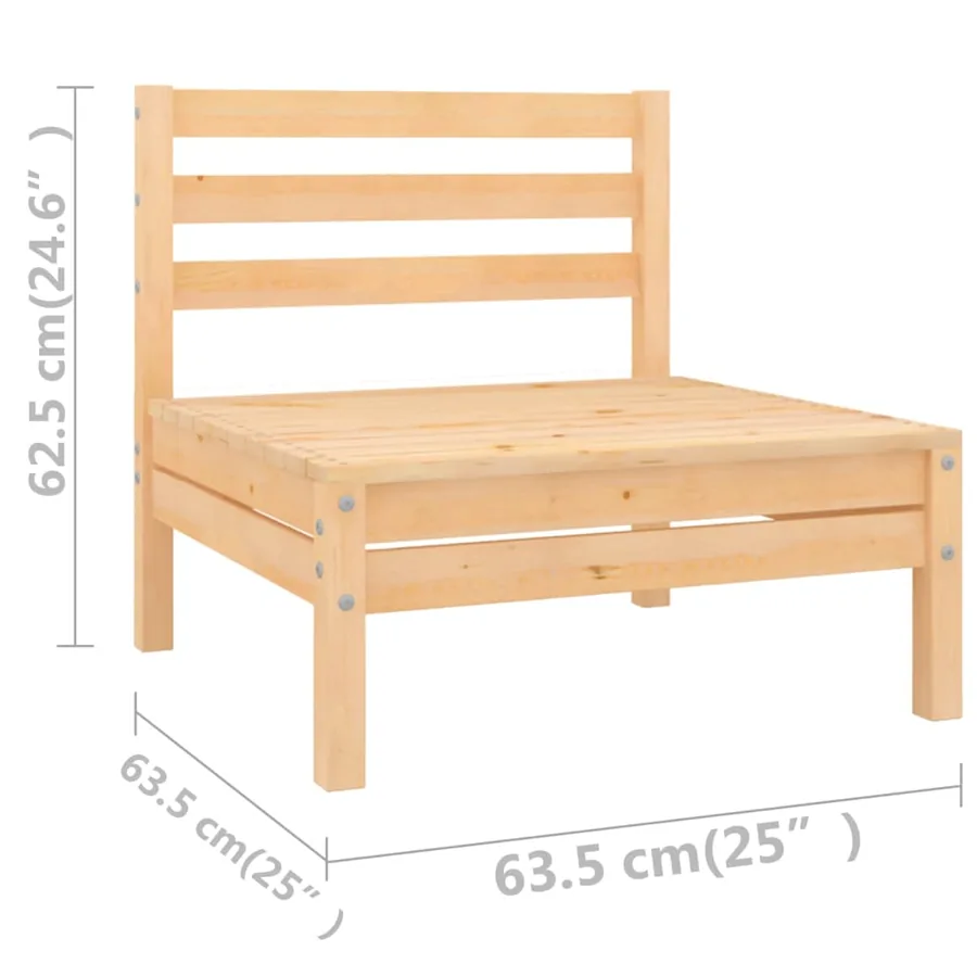 Salon de jardin 5 pcs Bois de pin massif - 11
