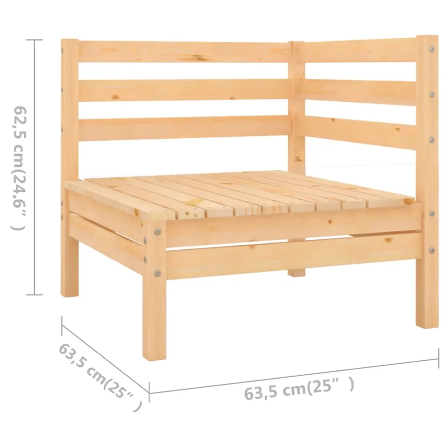 Salon de jardin 10 pcs Bois de pin massif - 7
