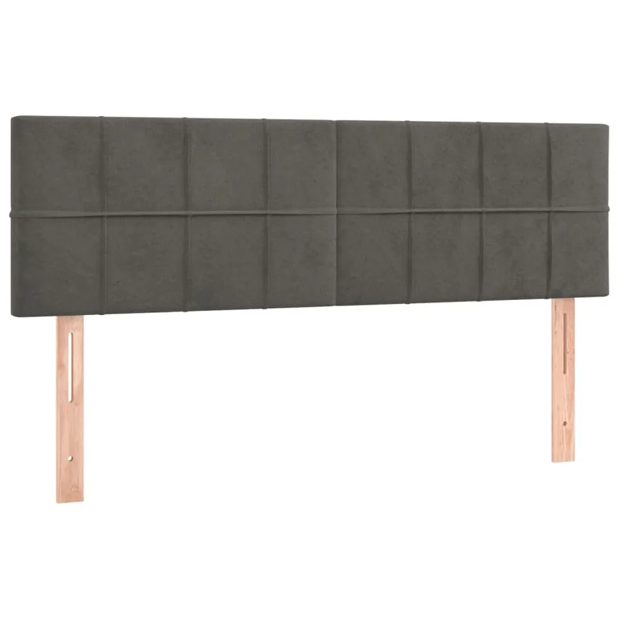 Sommier à lattes de lit et matelas Gris foncé 140x190cm Velours - 6