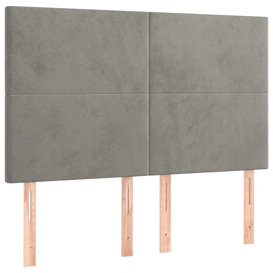 Tête de lit Gris clair 144 x 5 x 118/128 cm Velours - 2