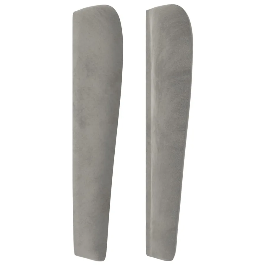 Tête de lit avec oreilles Gris clair 147x23x118/128 cm Velours - 4