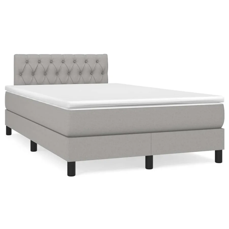 Sommier à lattes de lit avec matelas Gris clair 120x200cm Tissu - 2