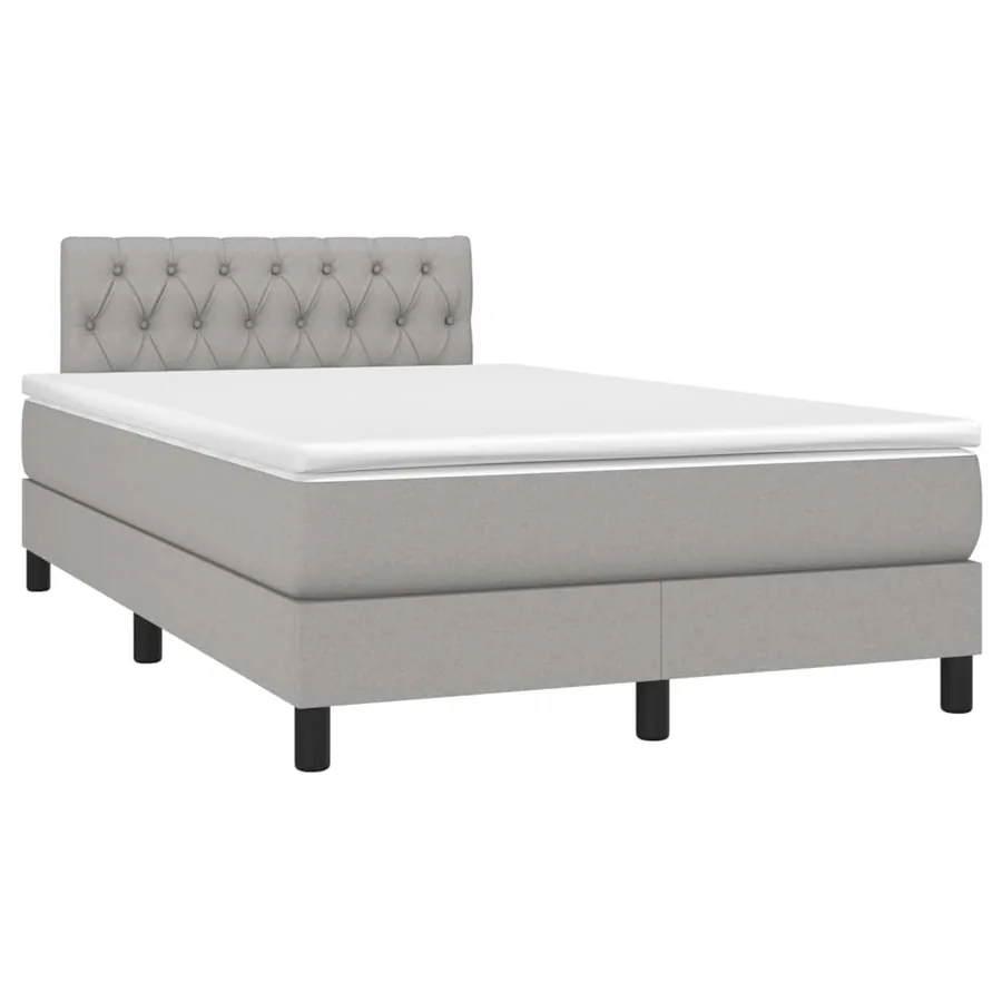 Sommier à lattes de lit avec matelas Gris clair 120x200cm Tissu - 3