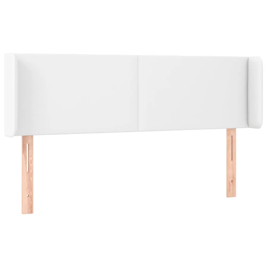 Tête de lit avec oreilles Blanc 147x16x78/88 cm Similicuir - 2