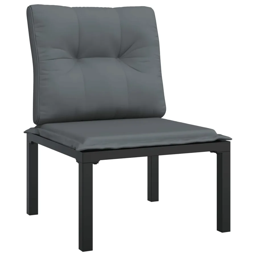 Salon de jardin 5 pcs noir et gris résine tressée - 5