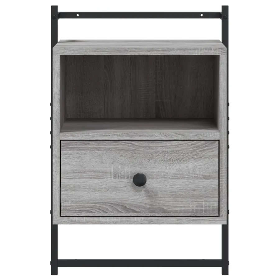 Table de chevet murale sonoma gris 40x30x61cm bois d'ingénierie - 6