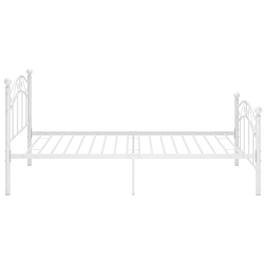 Cadre de lit sans matelas blanc métal 100x200 cm - 4