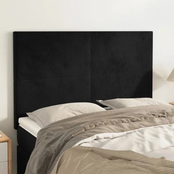 Tête de lit Noir 144x5x118/128 cm Velours
