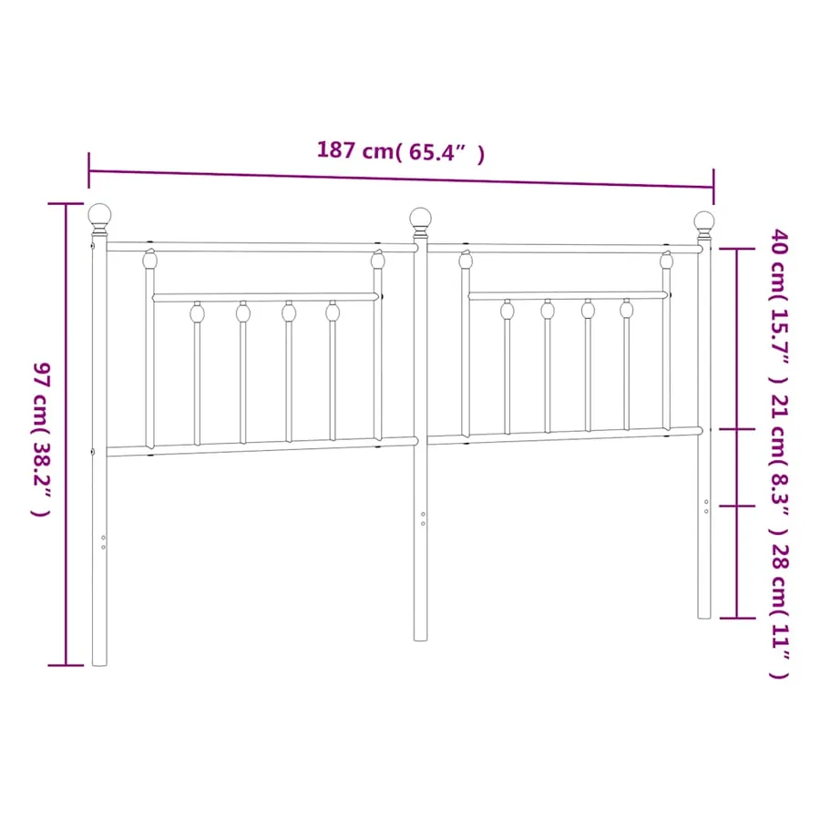 Tête de lit de remplacement métal blanc 180 cm - 7