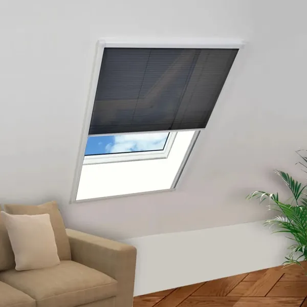 Moustiquaire plissée pour fenêtre Aluminium 80 x 100 cm