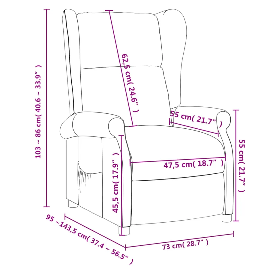 Fauteuil inclinable Rouge bordeaux Tissu - 9