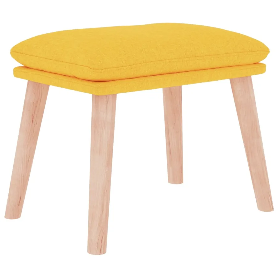 Chaise à bascule avec repose-pied Jaune moutarde Tissu - 5