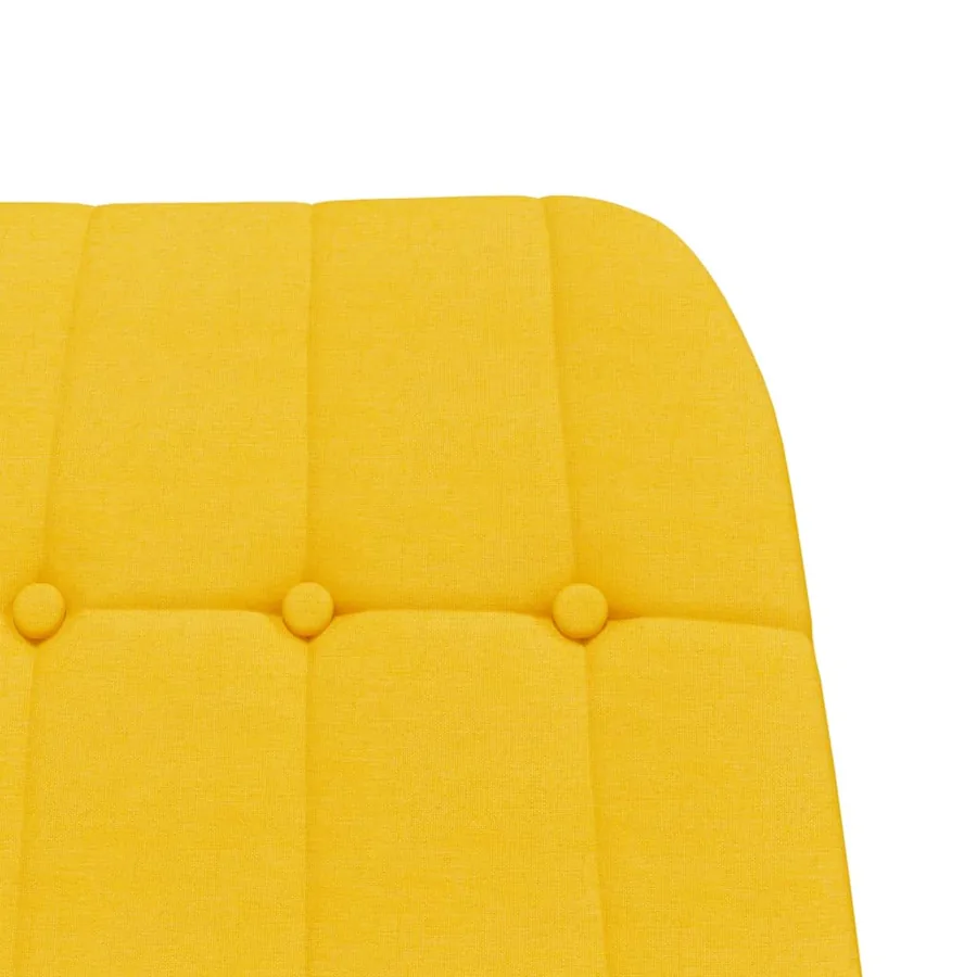 Chaise à bascule avec repose-pied Jaune moutarde Tissu - 6
