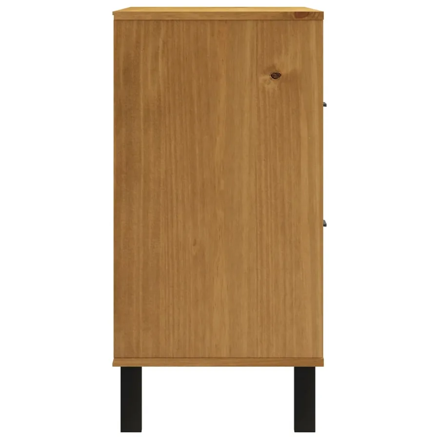 Buffet avec porte vitrée FLAM 80x40x80 cm bois massif de pin - 6
