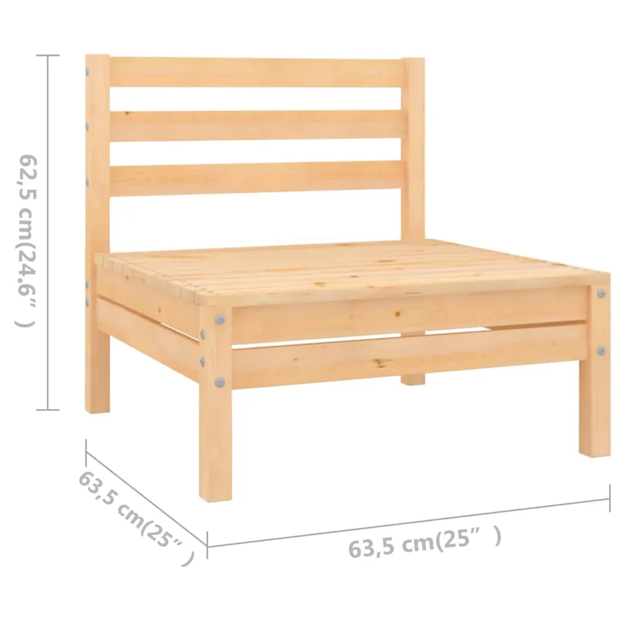 Salon de jardin 10 pcs Bois de pin massif - 7