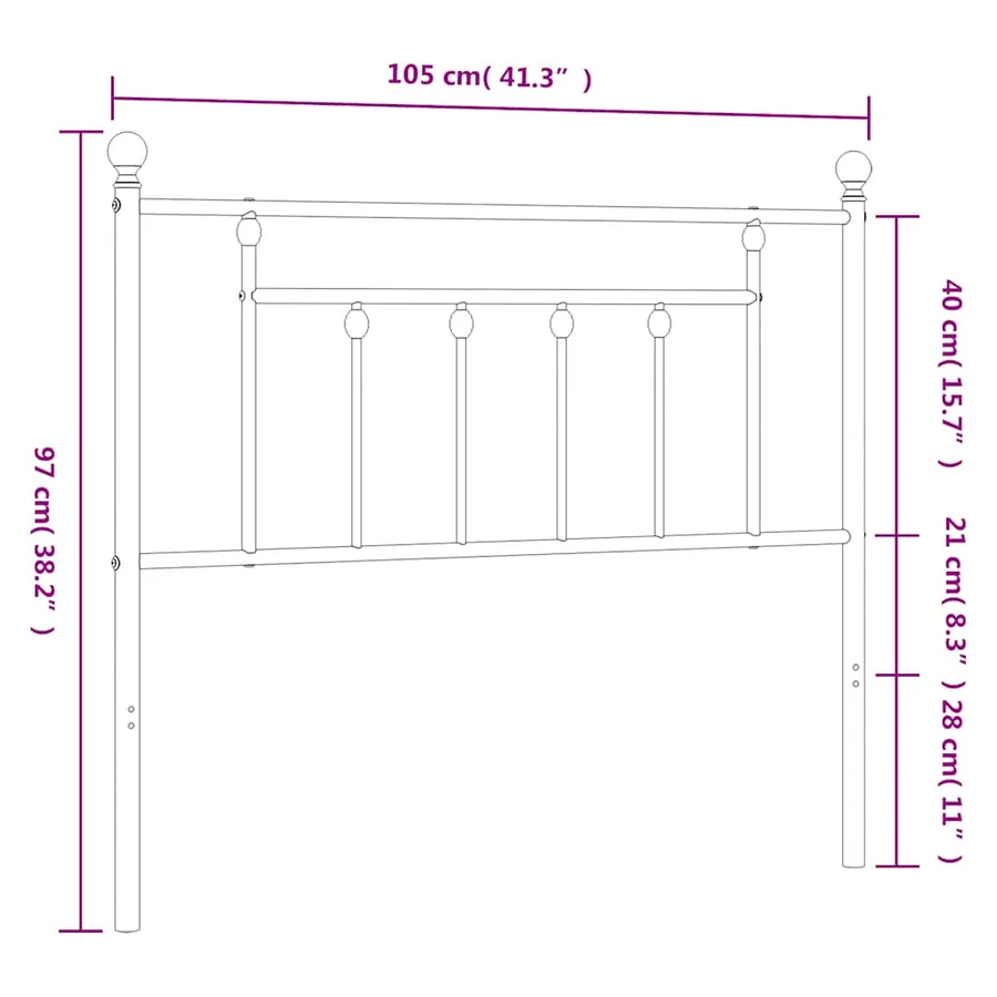 Tête de lit de remplacement métal blanc 100 cm - 7