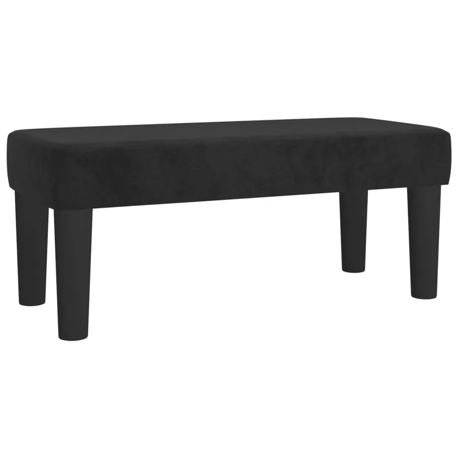 Banc Noir 70x30x30 cm Velours - 2