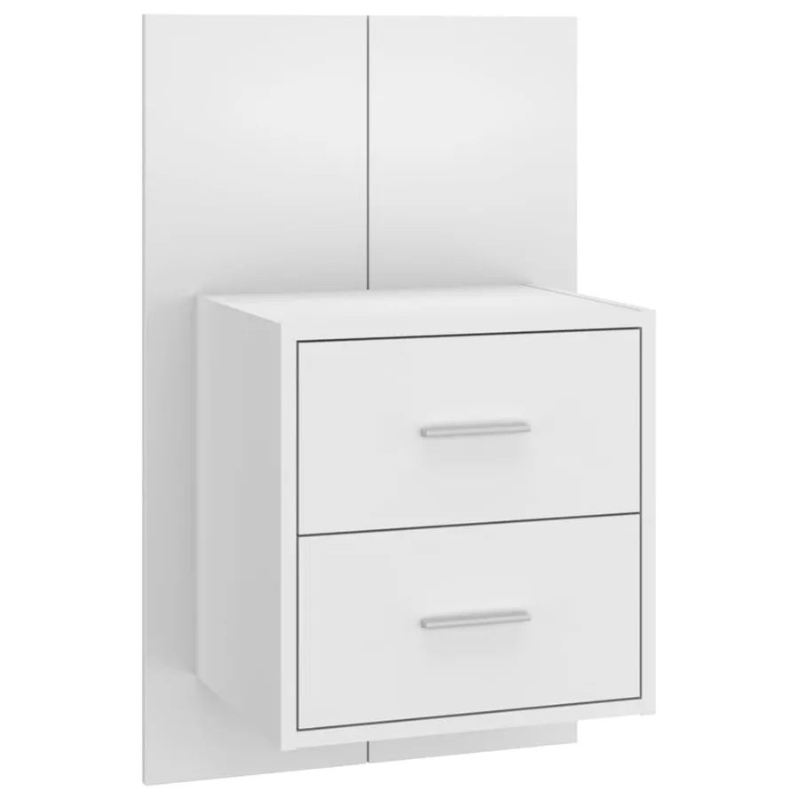 Tête de lit avec armoires Blanc Bois d'ingénierie - 4