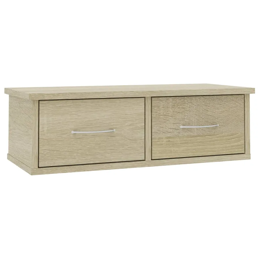 Étagère murale avec tiroirs Chêne sonoma Bois d'ingénierie - 2
