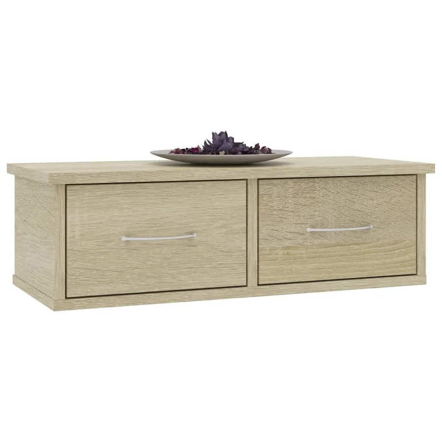 Étagère murale avec tiroirs Chêne sonoma Bois d'ingénierie - 3