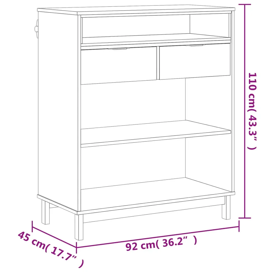 Table de bar FLAM 92x45x110 cm bois massif Pin - 10