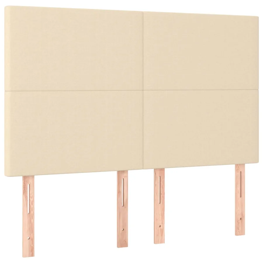 Tête de lit à LED Crème 144x5x118/128 cm Tissu - 4