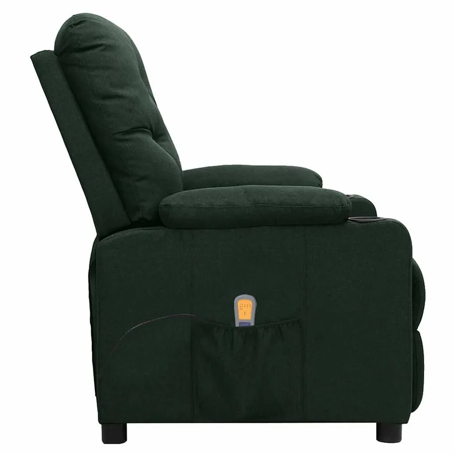 Fauteuil de massage Vert foncé Tissu - 4