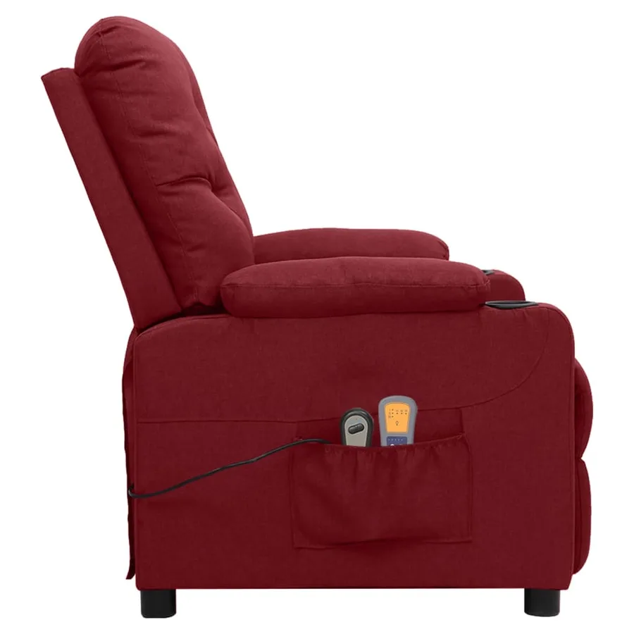 Fauteuil électrique de massage Bordeaux Tissu - 4