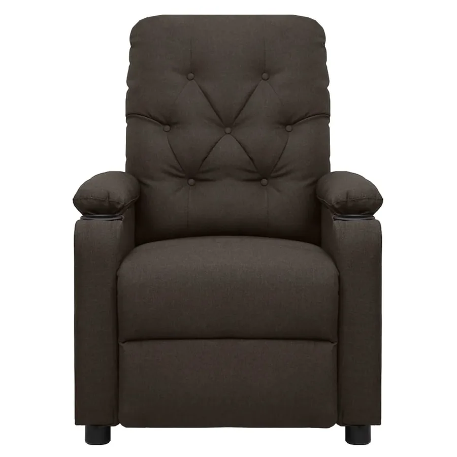 Fauteuil électrique de massage Marron foncé Tissu - 3